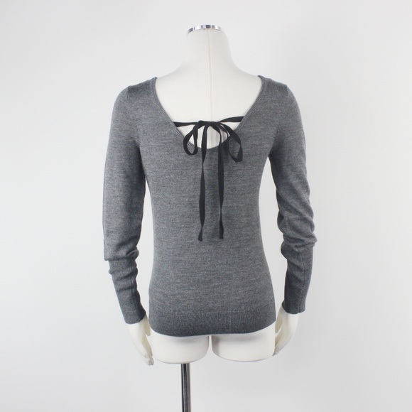 Anthropologie Torie Lace Beads Grey Wool Sweater S - Picture 5 of 8